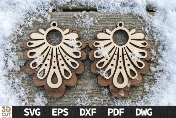 Boho Fan Wood Earrings Laser Cut SVG Review