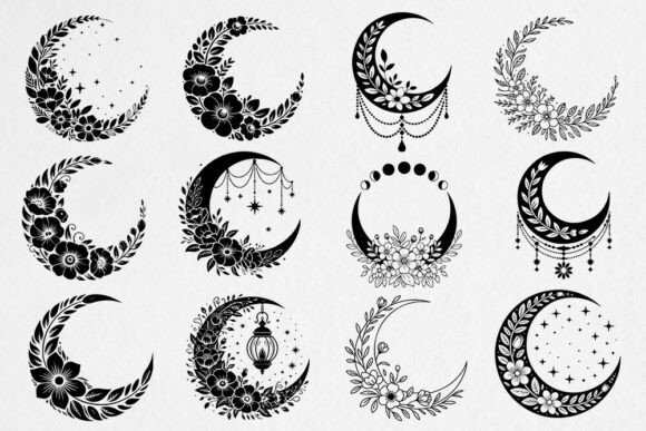 Floral Crescent Moon SVG Bundle Review