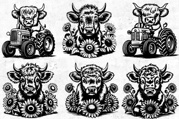 Floral Highland Cow Head Vector Bundle Review