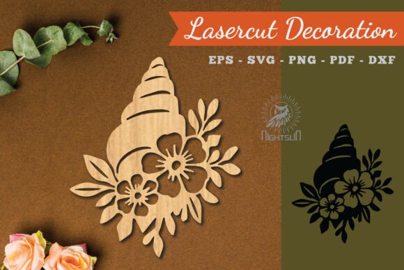 Floral Shell Lasercut Decoration SVG 1 Review