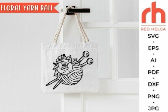 Floral Yarn Ball SVG, Flower Hank DXF Review