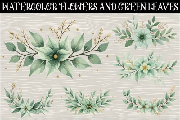 Watercolor Flowers with Green Leaves Review