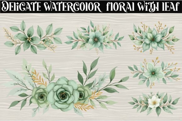 Watercolor White Flowers and Green Leaves Review